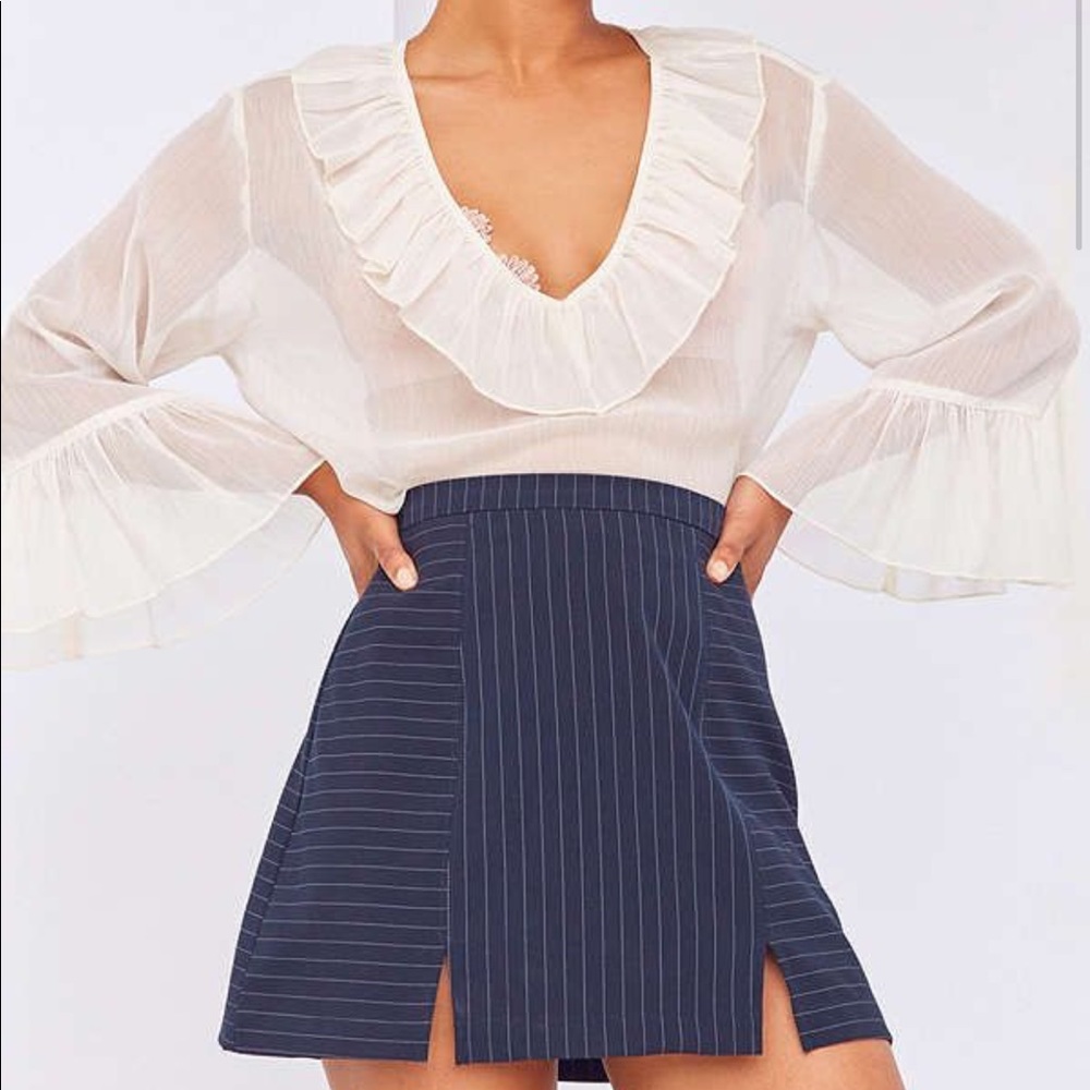 Pinstriped Mini Skirt